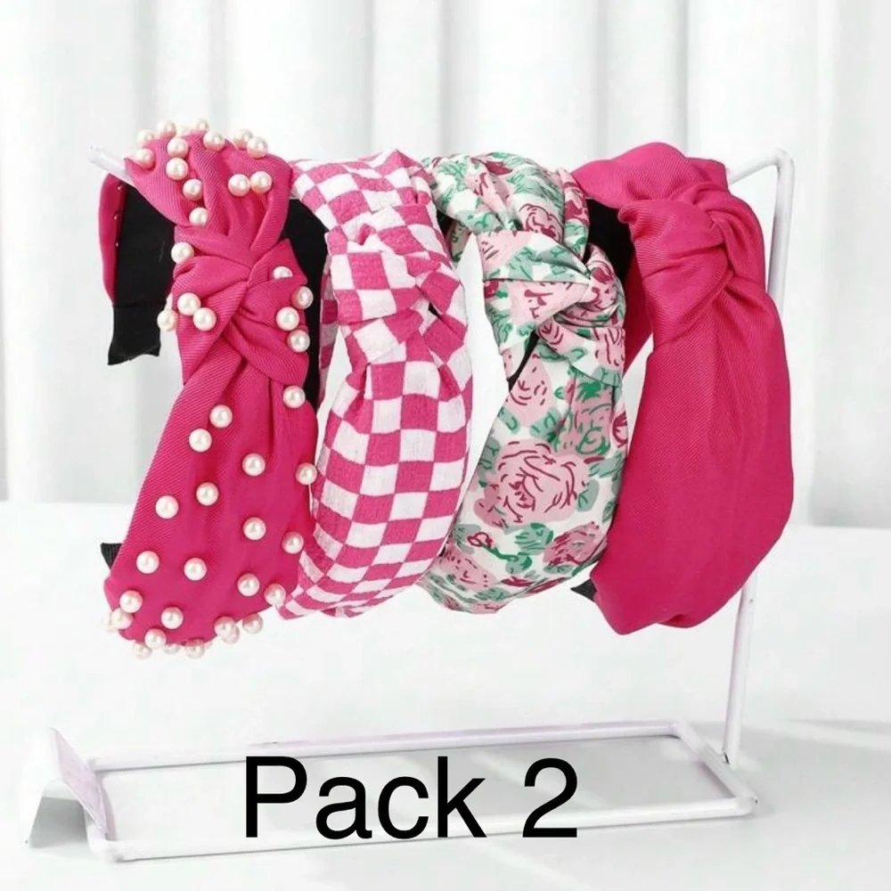 Valentine’s Day headbands NWT PACK OF 4 (pack 1 of 4 red or pack 2 of 4 pink)